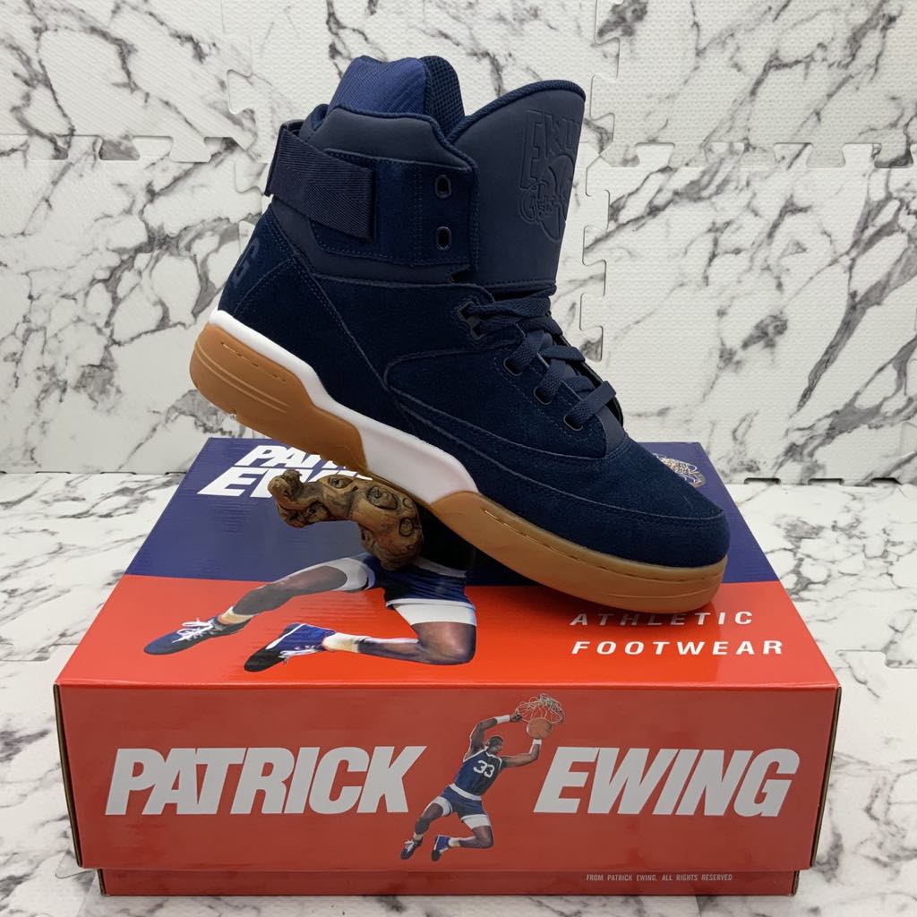 Men’s PATRICK EWING 33 HI Navy | White | Gum Sneakers NWT