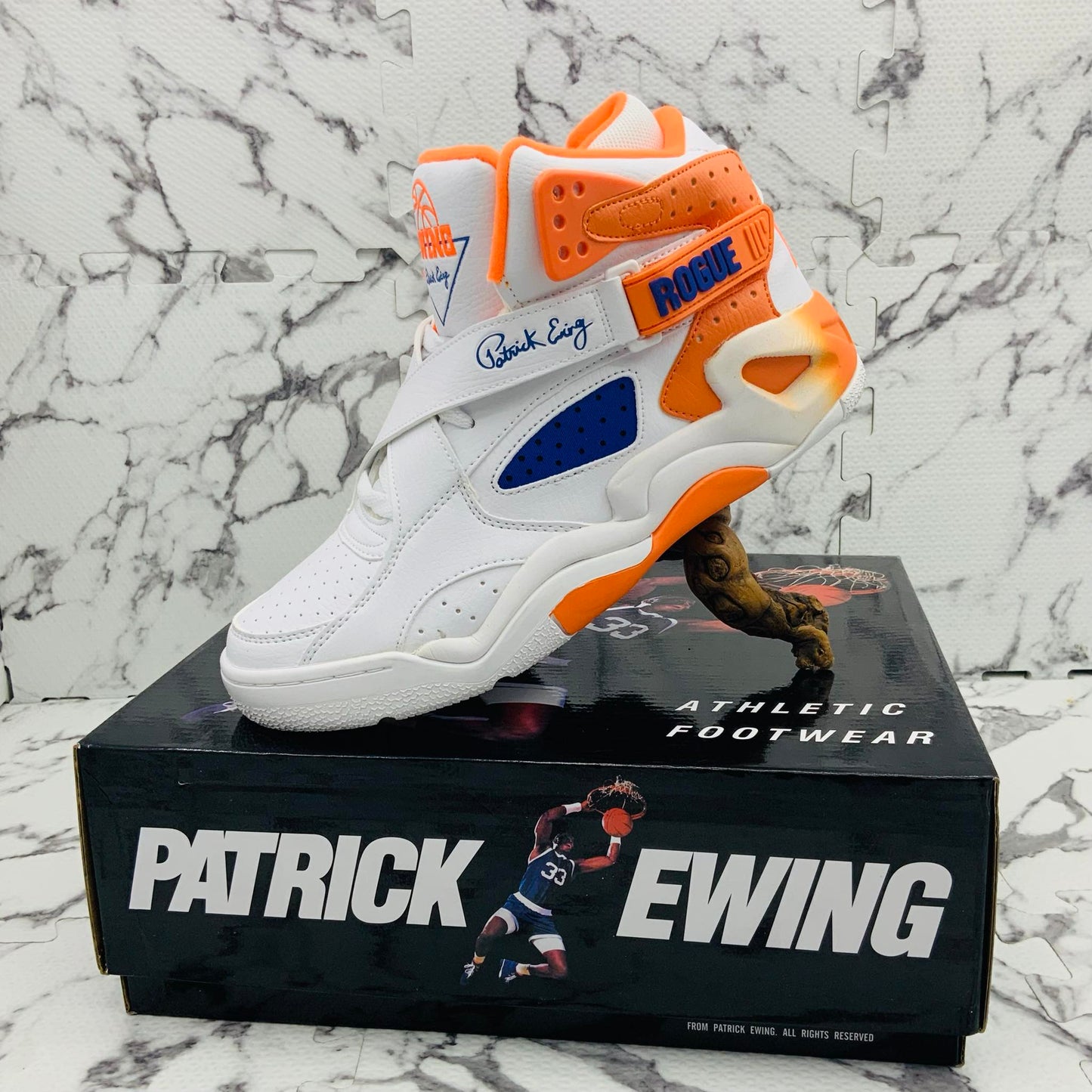 Men’s PATRICK EWING ROGUE White | Blue | Orange Sneakers NWT