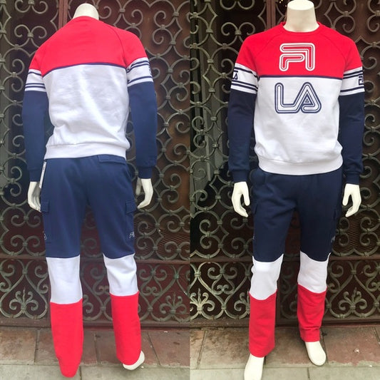 Men's Fila Red | White | Navy Crewneck Sweatsuit NWT