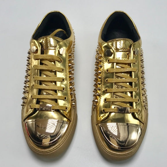 Men’s Angelino Gold Spikes Low Fashion Sneakers NWT