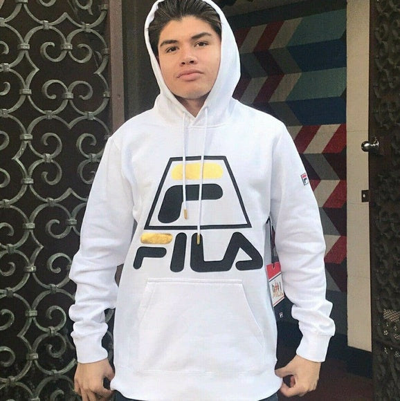 Men's Fila White | Black | Gold Pullover Hoodie NWT