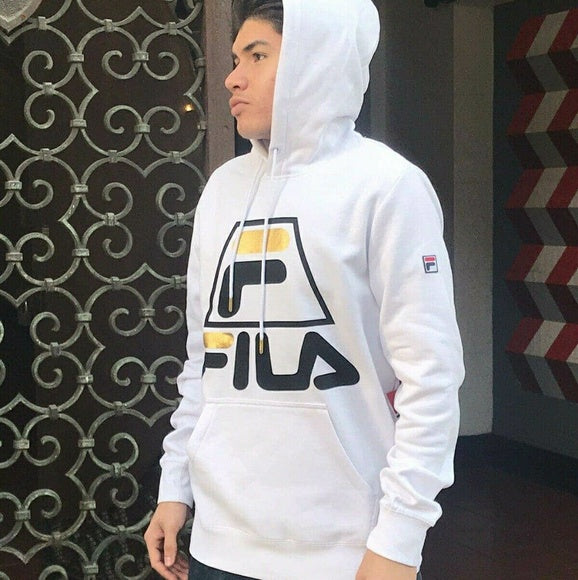 Men's Fila White | Black | Gold Pullover Hoodie NWT