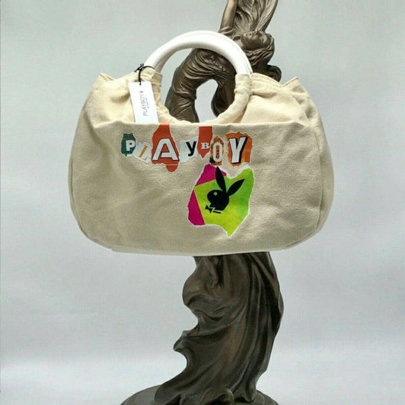 Women’s Playboy Natural | White Canvas Handbag NWT