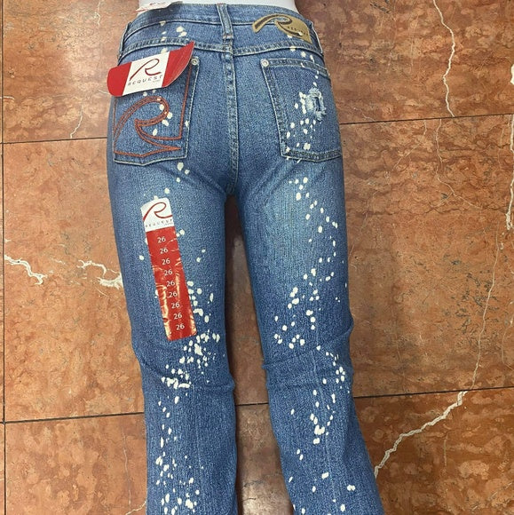 Women’s Request Handpainted Denim Pants NWT