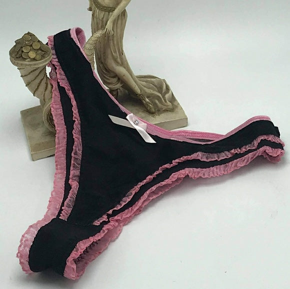 Women's Playboy Black | Pink Suede Set NWT