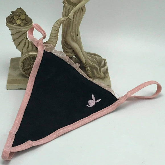 Women’s Playboy Black | Pink G-String Panties NWT