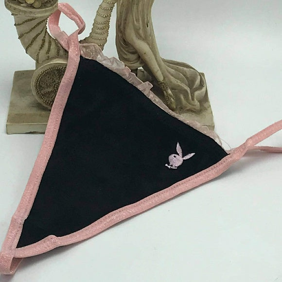 Women’s Playboy Black | Pink G-String Panties NWT