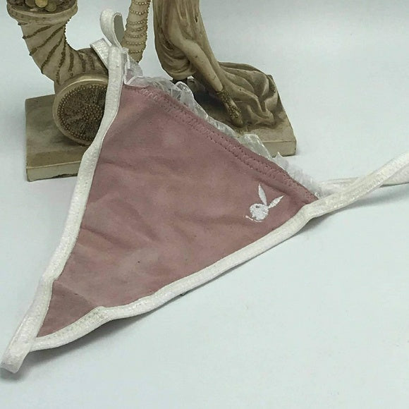 Women’s Playboy Pink Suede G-String Panties NWT