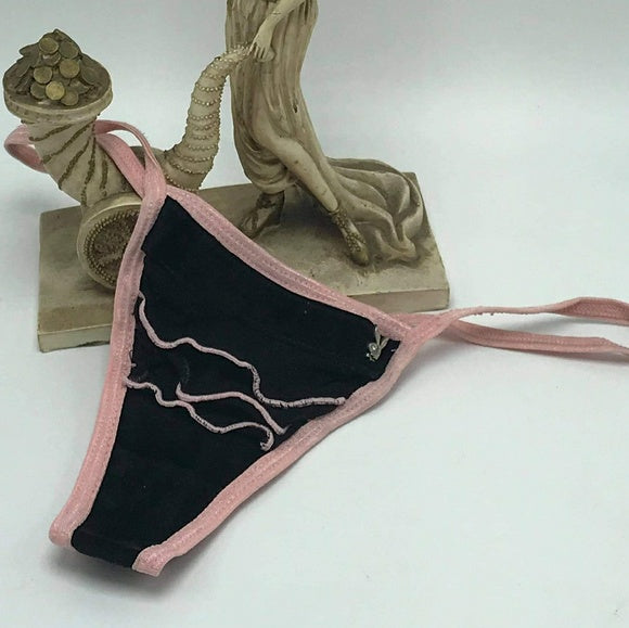 Women’s Playboy Black | Pink G-String Panties NWT