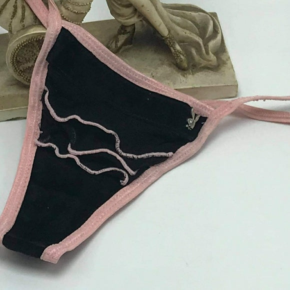 Women’s Playboy Black | Pink G-String Panties NWT