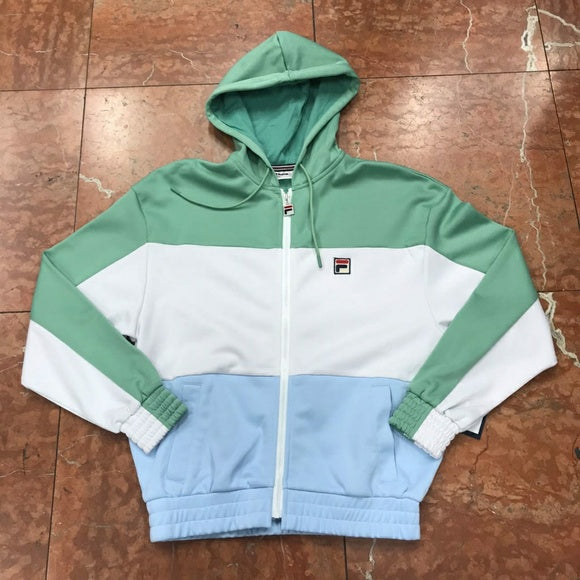 Men's Fila Green | White | Sky Blue Full Zip Track Hoodie NWT