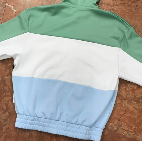 Men's Fila Green | White | Sky Blue Full Zip Track Hoodie NWT