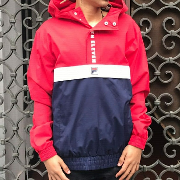 Men's Fila Red | White | Navy Hooded Jacket NWT