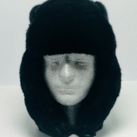 Men's Kangol Black Faux Fur Trapper Hat NWT