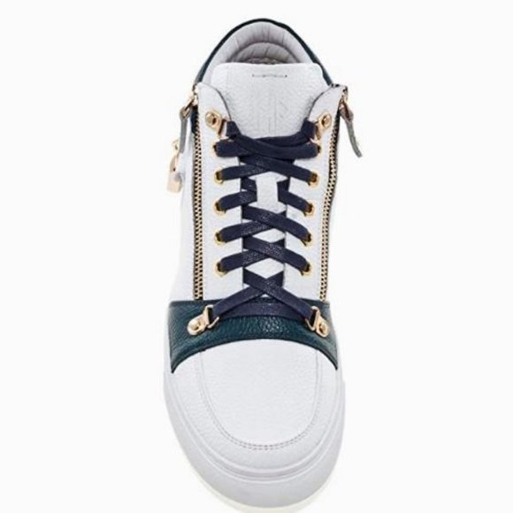 Men's J75 By Jump Zappa White | Navy Blue Mid Top Sneakers NWT