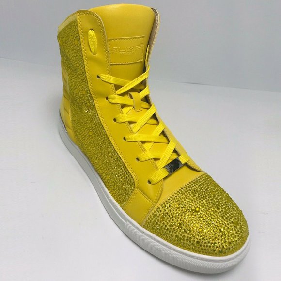 Men's J75 By Jump Yellow Jeweled Sparta Hi Fashion Sneakers NWT