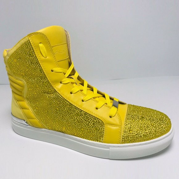 Men's J75 By Jump Yellow Jeweled Sparta Hi Fashion Sneakers NWT