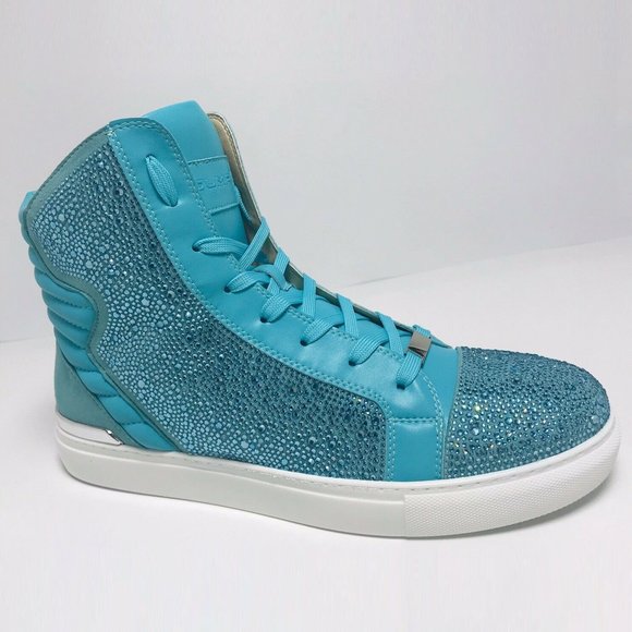 Men's J75 By Jump Turquoise Jeweled Sparta Hi Fashion Sneakers NWT