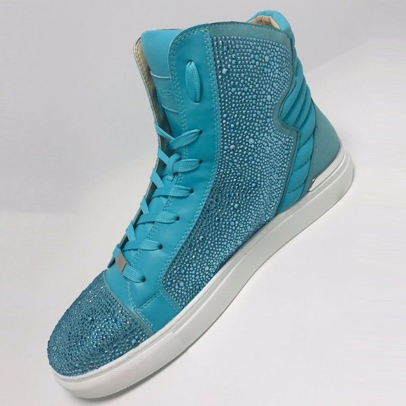 Men's J75 By Jump Turquoise Jeweled Sparta Hi Fashion Sneakers NWT