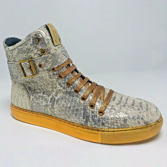 Men's J75 By Jump Sullivan 24K Gold Koi Patent High Top Sneakers NWT