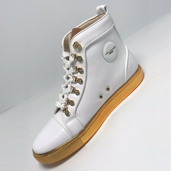 Men's J75 By Jump Savor White | Gold Patent Sneakers NWT