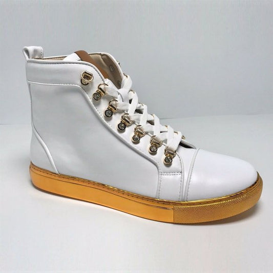 Men's J75 By Jump Savor White | Gold Patent Sneakers NWT