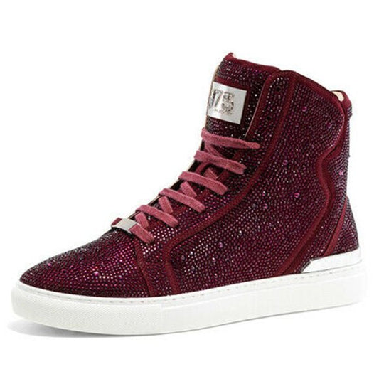 Men's J75 By Jump Sestos Burgundy All Over Jewel High Top Sneakers NWT