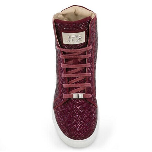 Men's J75 By Jump Sestos Burgundy All Over Jewel High Top Sneakers NWT