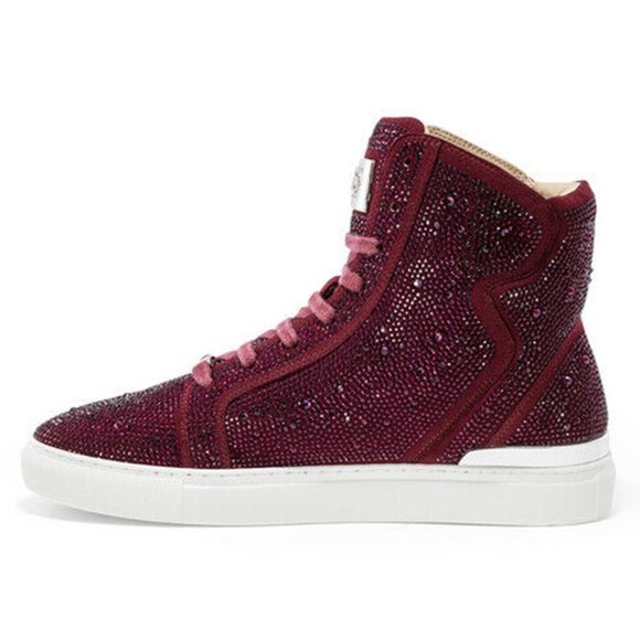 Men's J75 By Jump Sestos Burgundy All Over Jewel High Top Sneakers NWT