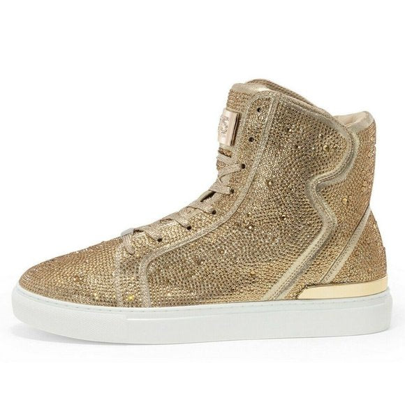 Men's J75 By Jump Sestos Gold All Over Jewel High Top Fashion Sneakers NWT