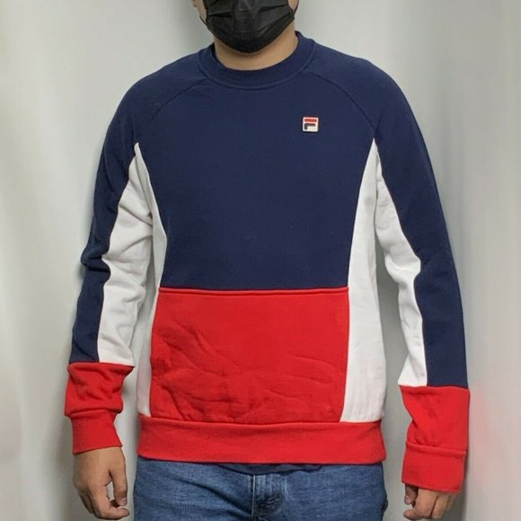 Men's Fila Navy | Red | White Signature Crewneck NWT