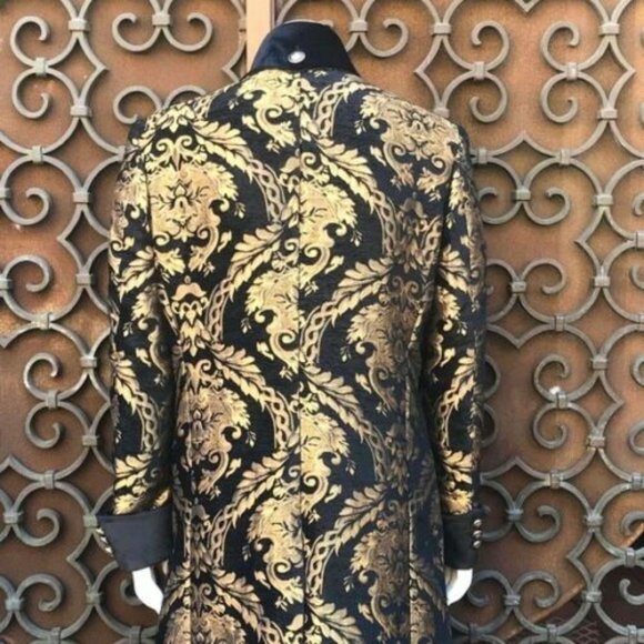 Men’s Angelino Black | Gold Casual Prom | Tuxedo | Blazer NWT