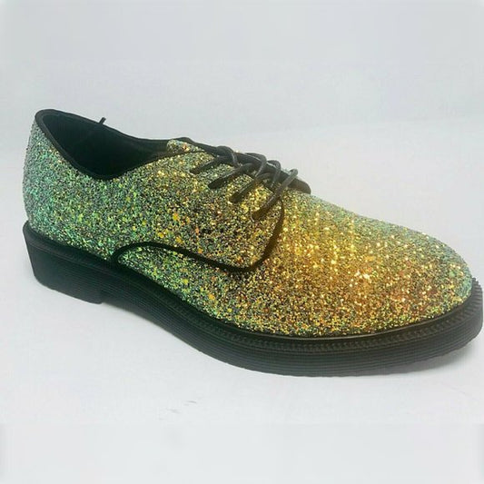 Men’s Angelino Gold | Black Glitter Fashion Shoes NWT