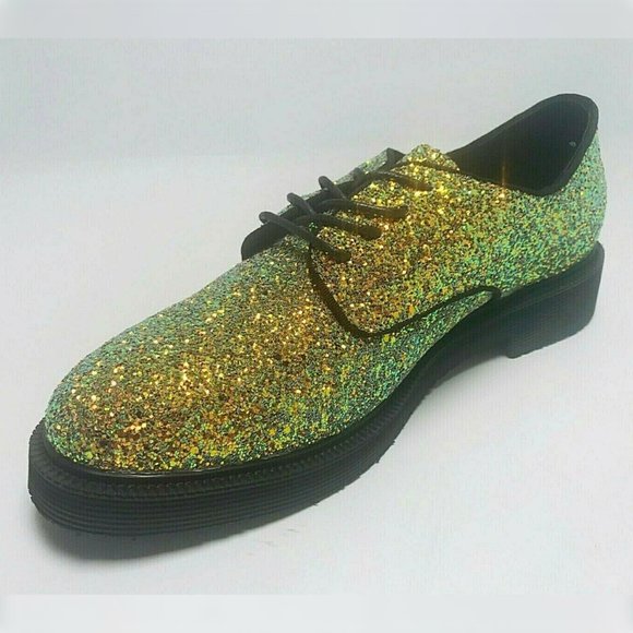 Men’s Angelino Gold | Black Glitter Fashion Shoes NWT