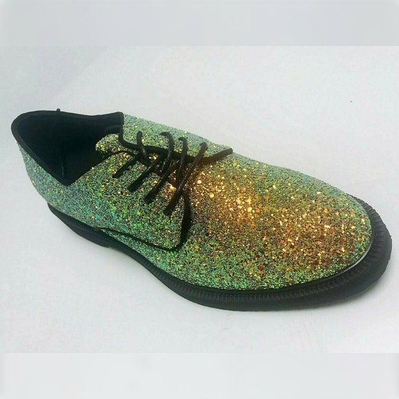 Men’s Angelino Gold | Black Glitter Fashion Shoes NWT