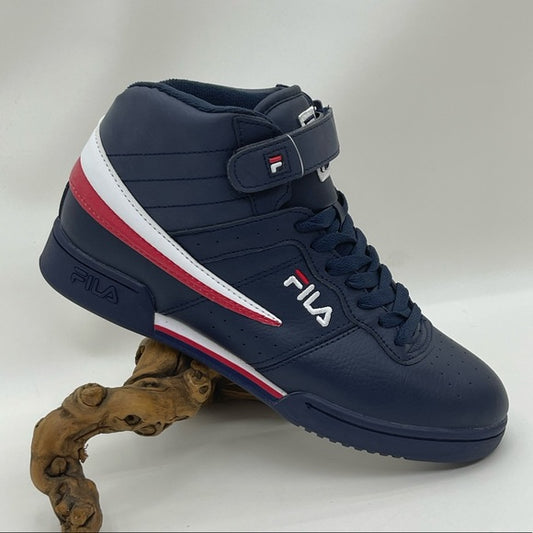 Men's Fila F-13V Lea/Syn Navy | White | Red High Top Sneakers NWT