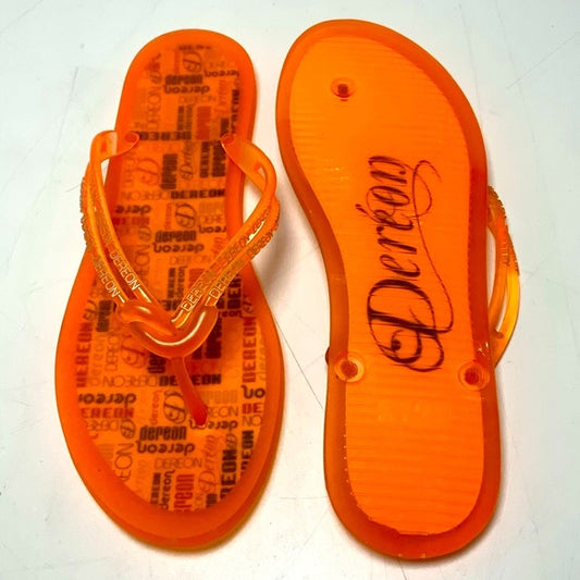 Women's Dereon Orange Flats Sandals NWT