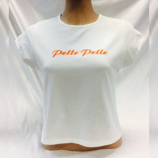 Women's Pelle Pelle White | Orange Tee Shirt NWT