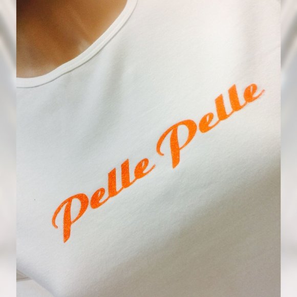 Women's Pelle Pelle White | Orange Tee Shirt NWT