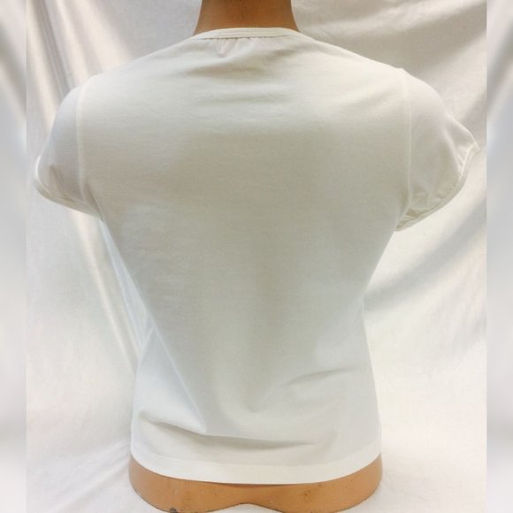 Women's Pelle Pelle White | Turquoise Tee Shirt NWT