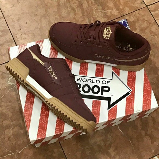 Men's Troop Crown Ripple Deep Burgundy | Wheat Low-Top Sneakers NWT