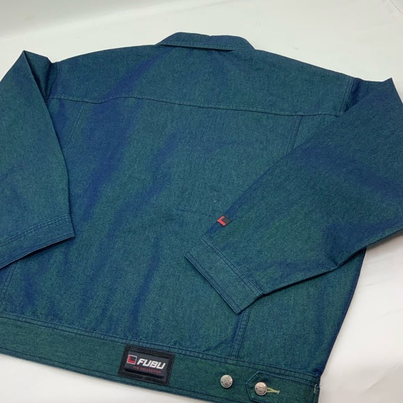 Men's Fubu Blue | Lime Green Denim Jacket NWT