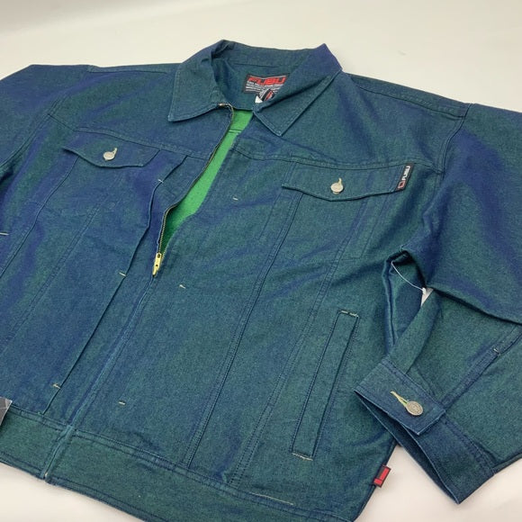 Men's Fubu Blue | Lime Green Denim Jacket NWT