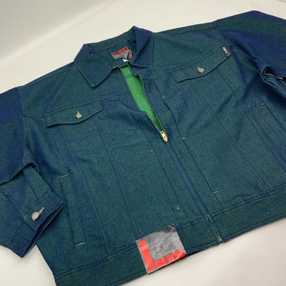 Men's Fubu Blue | Lime Green Denim Jacket NWT