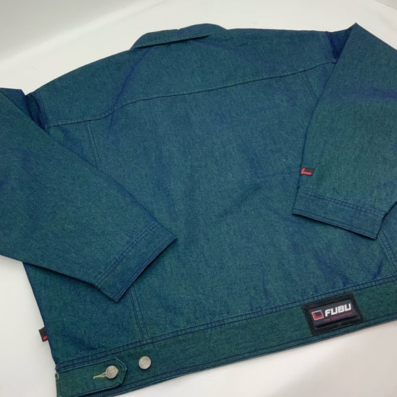 Men's Fubu Blue | Lime Green Denim Jacket NWT