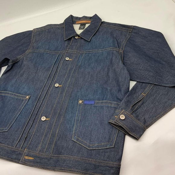 Men's Sean John Raw Blue Sandblast Denim Jacket NWT