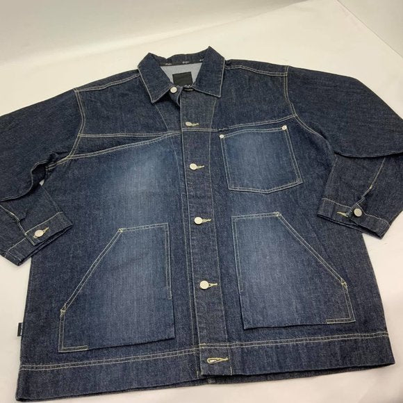 Men's Sean John Raw Blue Sandblast Denim Jacket NWT