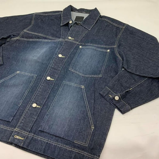 Men's Sean John Raw Blue Sandblast Denim Jacket NWT