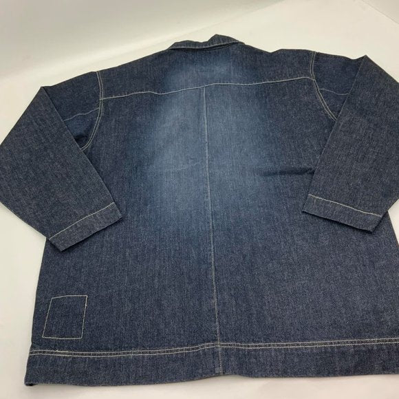 Men's Sean John Raw Blue Sandblast Denim Jacket NWT