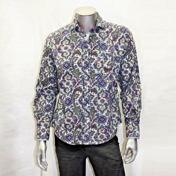 Men's Rufus White | Navy | Lime Green | Lt.Blue | Burgundy Button Down Shirt NWT